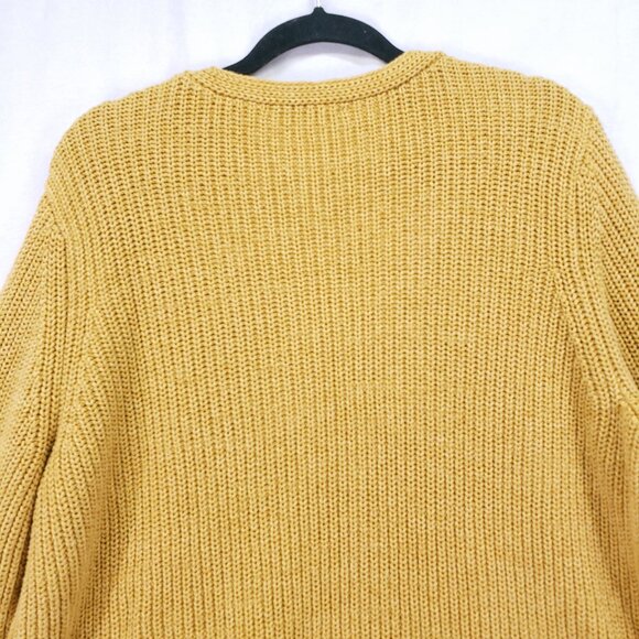 Coldwater Creek Mustard Yellow Knit Relaxed V Neck Fall Sweater Size L - Picture 12 of 13